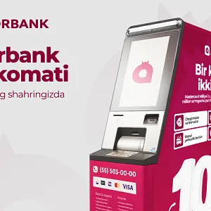 ANORBANK butun mamlakat bo‘ylab bankomatlar tarmog‘ini ishga tushirmoqda.